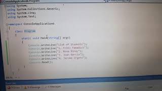 Sample 2 OOP Using Visual Studio C#