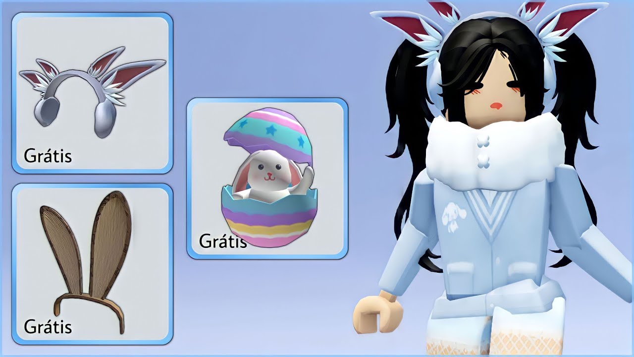 Cabelo Nevo Branco dos Cria GRÁTIS no Roblox 