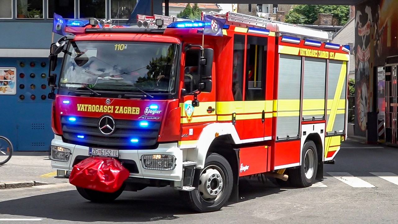[CROATIA] - Fire-CONVOY ZAGREB Fire Department responding + Police, VIP-Convoy & EMS Service!