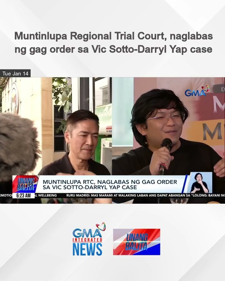 Muntinlupa Regional Trial Court, naglabas ng gag order sa Vic Sotto-Darryl Yap case | Unang Balita