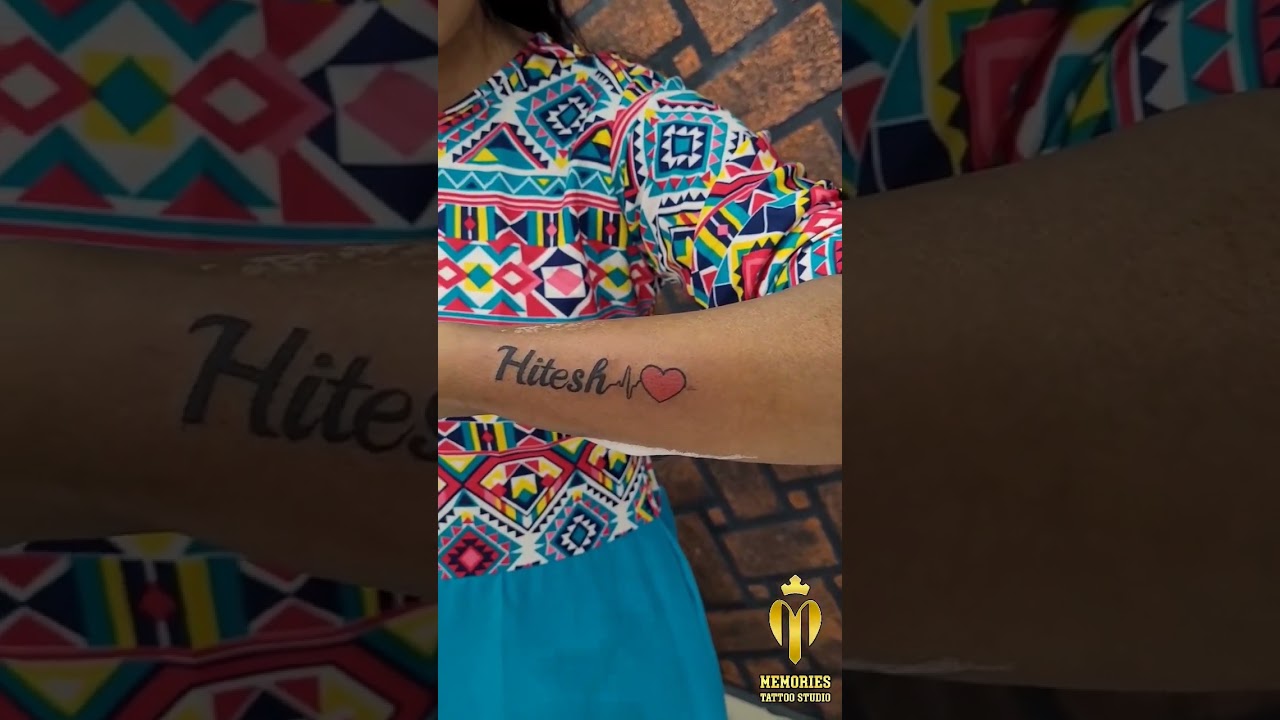 name tattoo with heart - YouTube