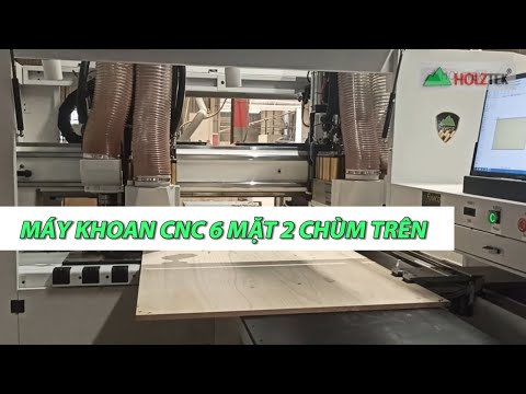 Máy Khoan CNC 6 Mặt 2 Chùm Trên Thay Dao Tự Động - Holztek - HT-6S-D2A