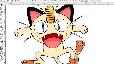 Inkscape Drawing - How To Draw Meowth From Pokemon (Part 2 of 2)