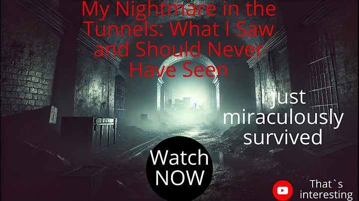 My Nightmare in the Tunnels  What I Saw and Should Never Have Seen