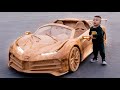 Wood carving  cr7s bugatti centodieci  nd woodworking art