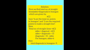 how many diagonals can be drawn in a hexagon | hexagon diagonals | e&m students