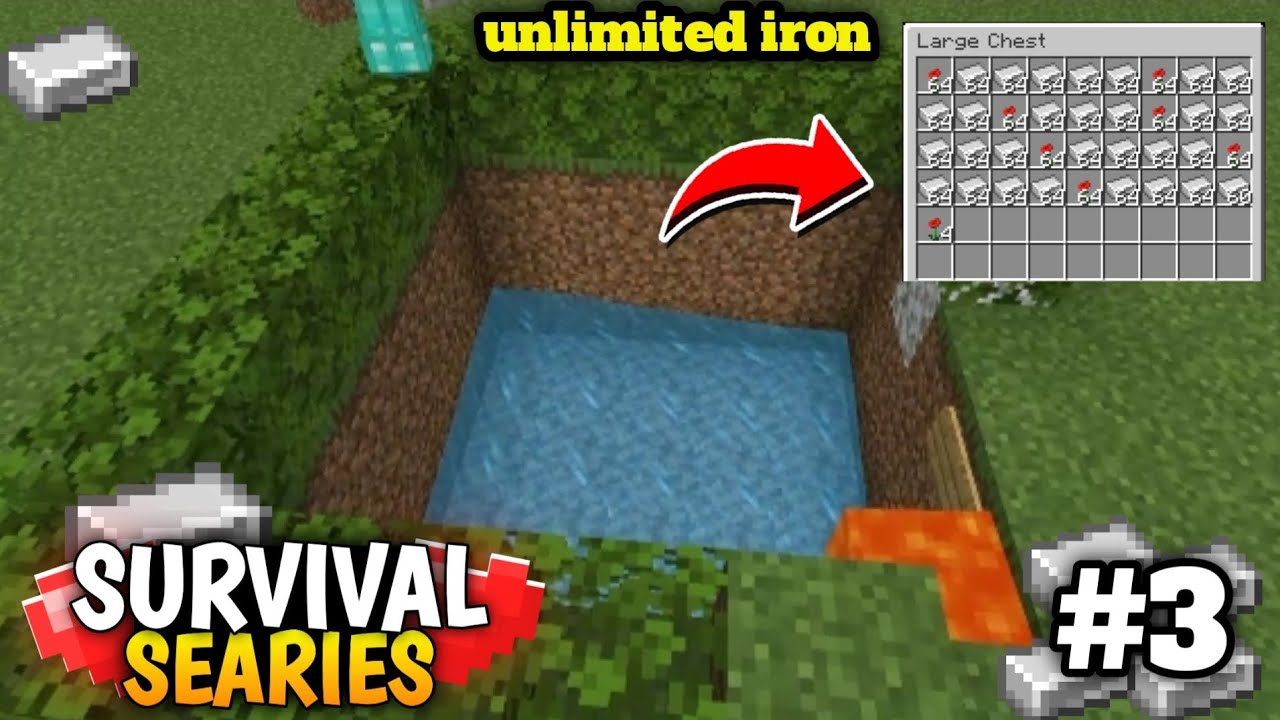 Making iron farm 🔥 in Minecraft Pe Survival Series | ep - 3 - YouTube