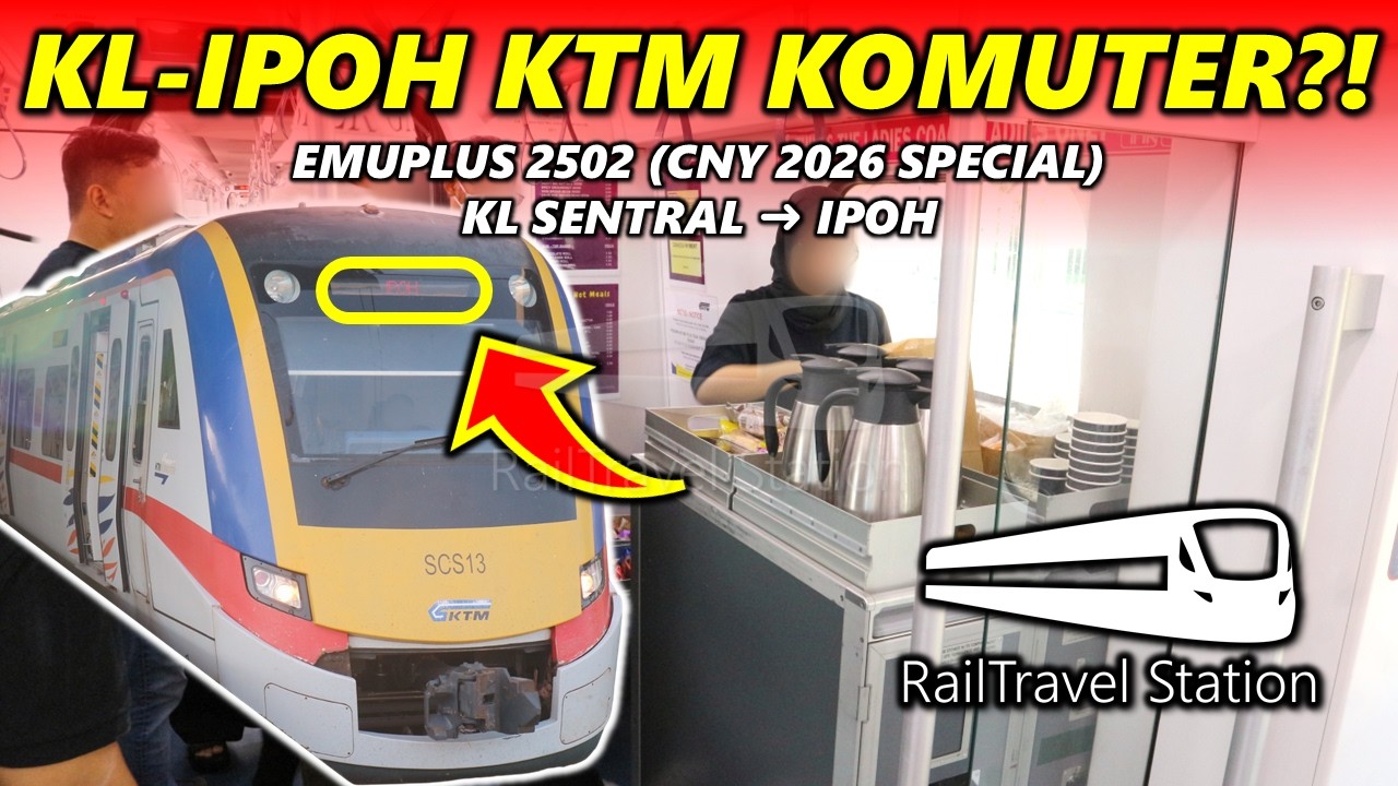 KTM KOMUTER FROM KL TO IPOH?! 🇲🇾🚆EMUPlus 2502up KL Sentral → Ipoh
