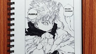 How to draw Gojo Satoru 200% Hollow Purple from chapter 223|| How to draw anime step by step