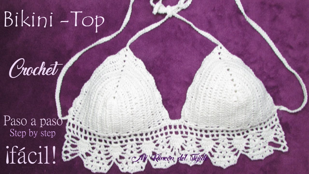 top crochet (ganchillo) a paso - Top bikini step by - YouTube