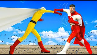 One Punch Man vs Omni Man from Invincible in GTA V Mods
