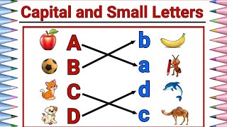 Match capital letters with small letters | English worksheets for kids
