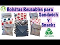 4 Bolsitas para Sandwich y Snacks Reusables.