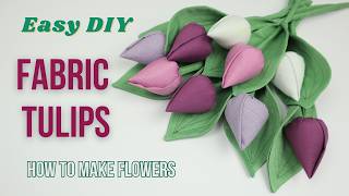 How to make a flowers. Fabric tulips. Easy DIY