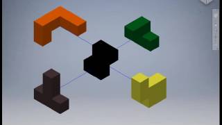 Puzzle Cube Assembly Animation on Inventor