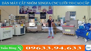 Máy cắt nhôm 2 đầu trọn bộ | Dàn máy cắt nhôm hai đầu xingfa CNC nhập khẩu