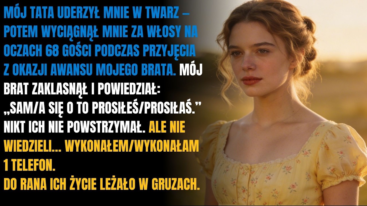Mój ojciec uderzył mnie w twarz i wyciągnął za włosy — jeden telefon później ich życie legło w gr