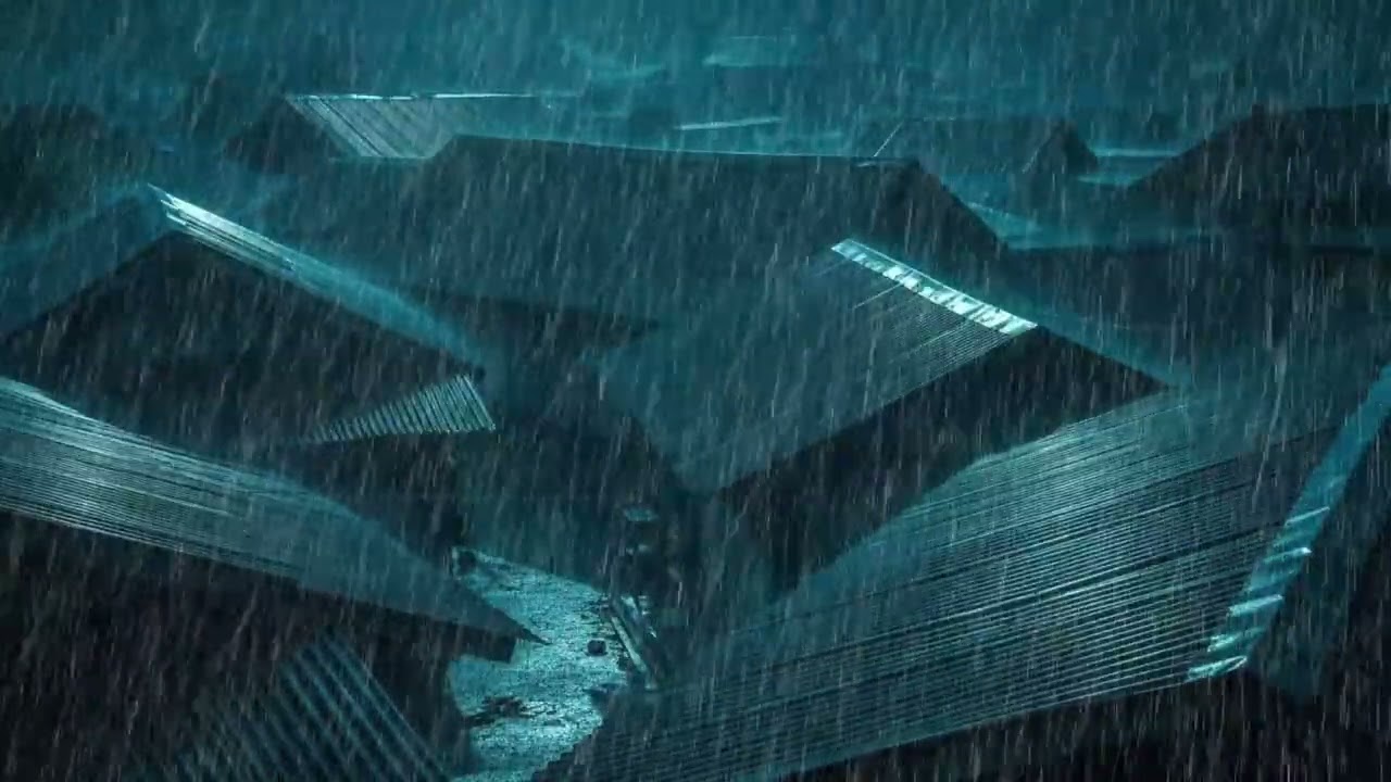 No Ads Rain Sounds for Sleeping - ASMR Relentless Rain on Tin Roof to Silence Racing Thoughts