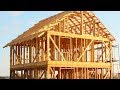 Строительство каркасного дома 8x8 с террасой и крыльцом
