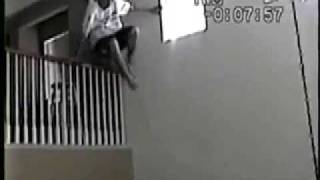 dude jumps off a balcony