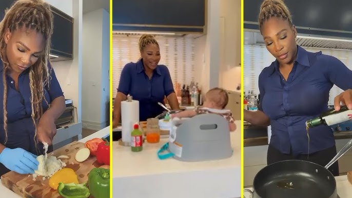 Serena Williams And Her Newborn Daughter Adira Cooking Together And She  Helps Her Mom!👩🏾‍🍳🍽❤