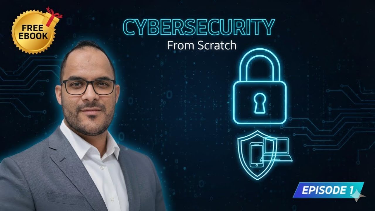 🔒 احمي نفسك من الهاكرز!  الأمن السيبراني من الصفر   الحلقة 1  كتاب 100 صفحة مجاني 🎁