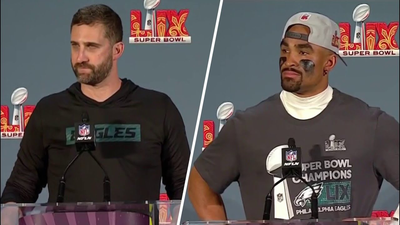 Nick Sirianni and Jalen Hurts after winning Super Bowl LIX | Eagles ...