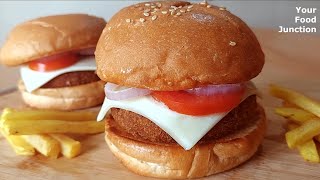 Aloo tikki Burger Recipe |आलू टिक्की बर्गर | Burger Recipe At Home |Your Food Junction