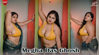 Megha In Green Saree Indoor Saree Video Bong Fashion Vlog 2025