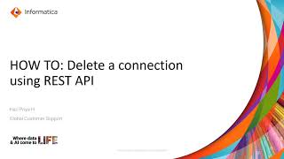 How to Delete a Connection Using REST API