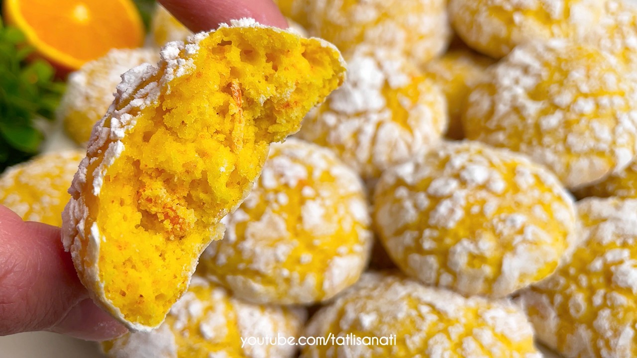 🍊 ВСЕ, КТО ПОПРОБУЕТ ЭТО ПЕЧЕНЬЕ, ПРОСЯТ РЕЦЕПТ! Апельсиновое печенье с трещинками 😍