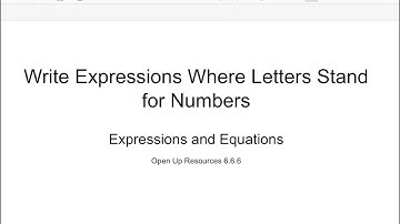 Grade 6 Open Up Resources 6.6.6 Write Expressions Where Letters Stand for Numbers