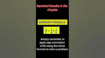 Important formulas - Light Reflection and Refraction - Class 10 Physics