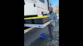 Our favorite things about this camper is MorRyde sliding storage #fyp #morryde #rv #camper #travel
