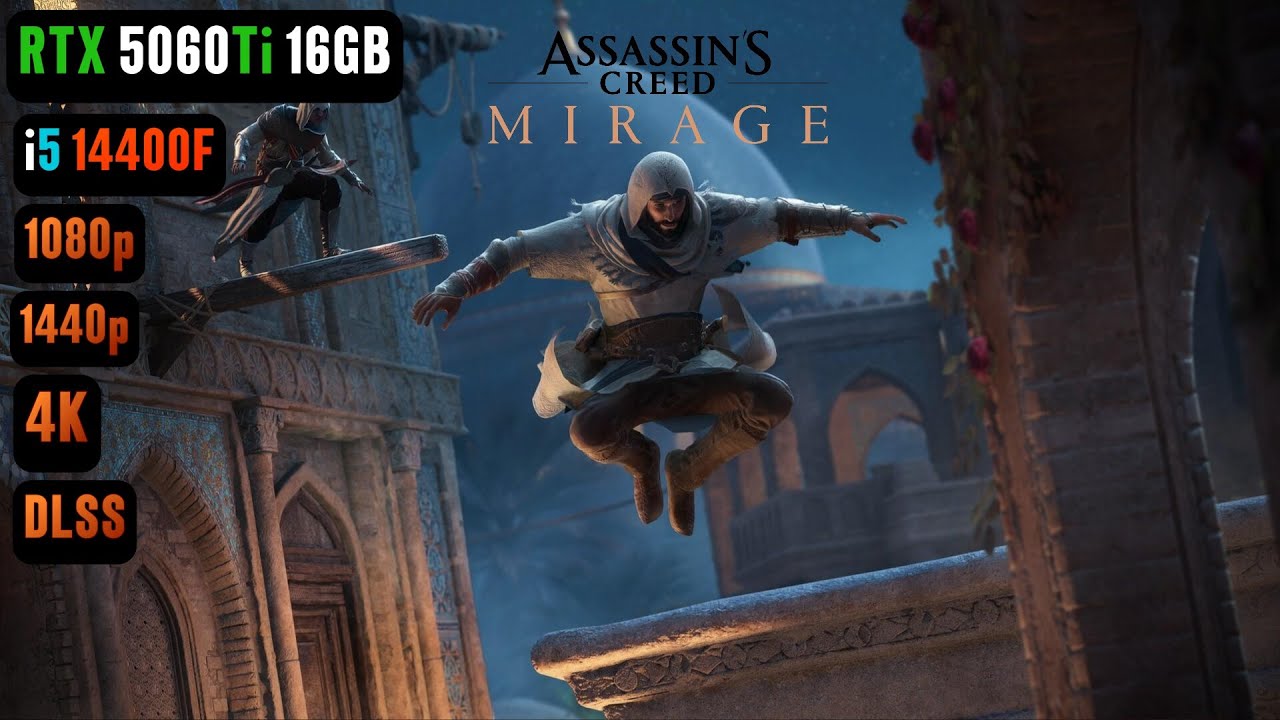 Assassin's Creed Mirage RTX 5060 Ti 16GB FPS TEST | AC Mirage RTX 5060 Ti & i5 14400F Benchmark