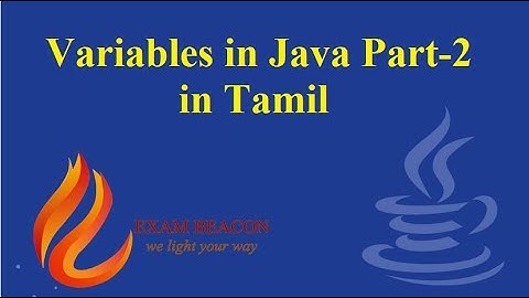 Variables in java part-2 in Tamil