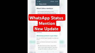 WhatsApp Status Mention|WhatsApp update 2024|#shorts