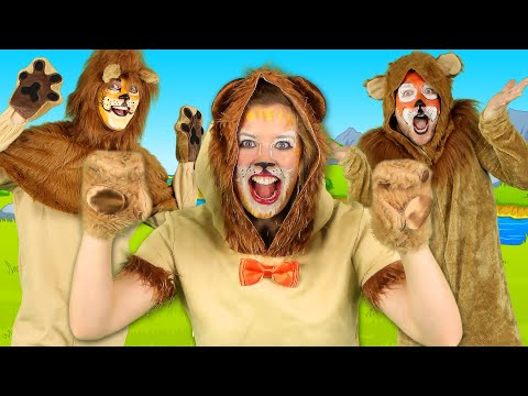 Lion Song - What Sound Does a Lion Make? | Jungle Animals Sounds Song for Kids