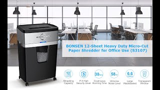 BONSEN 12-Sheet Micro-Cut Paper Shredder (S3107)