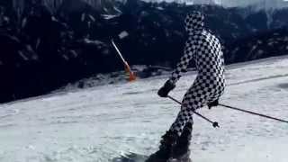 skiing in morphsuit having fun in Serfaus FIss Ladis