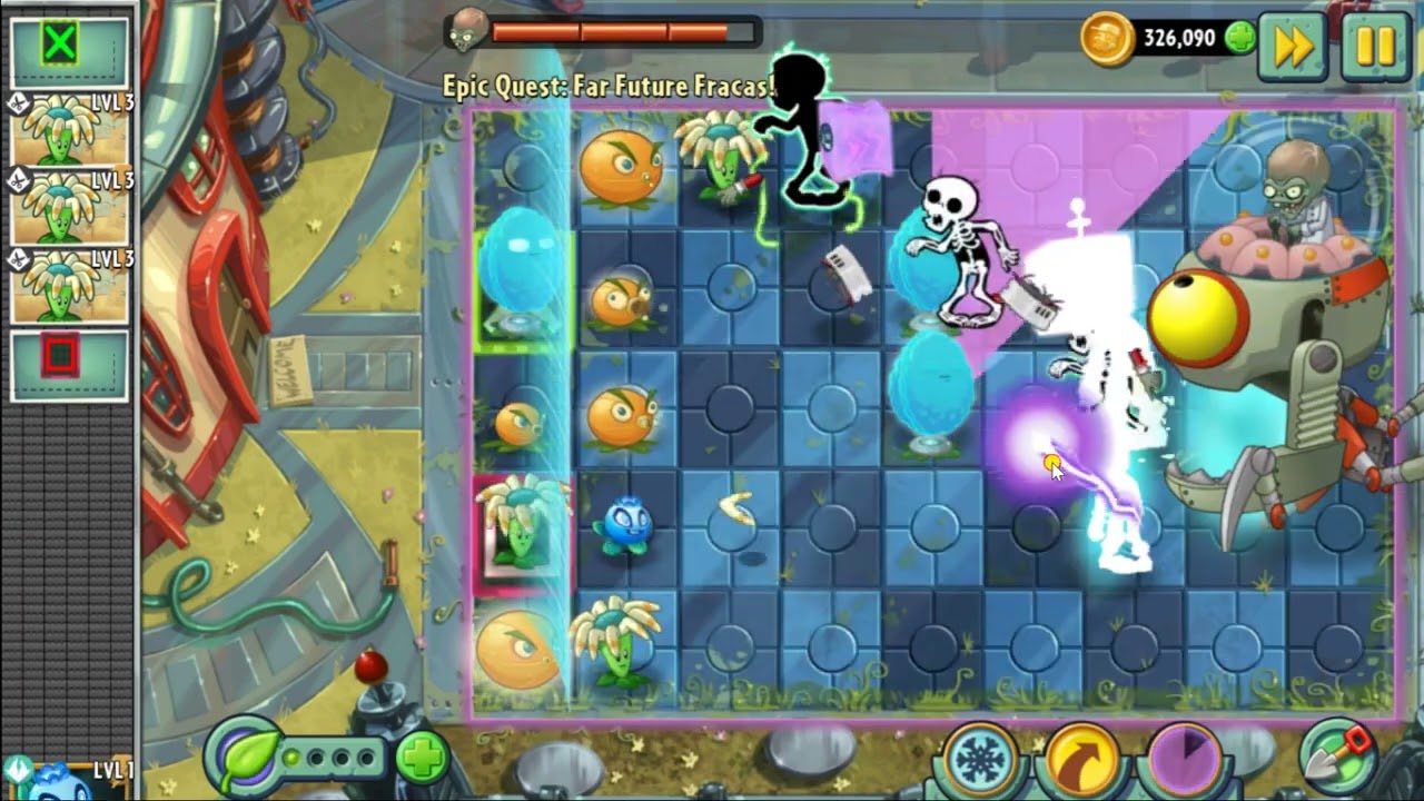 Far Future Event Extra Hard Level 8 CHEATER MODE (Plants vs. Zombies 2)