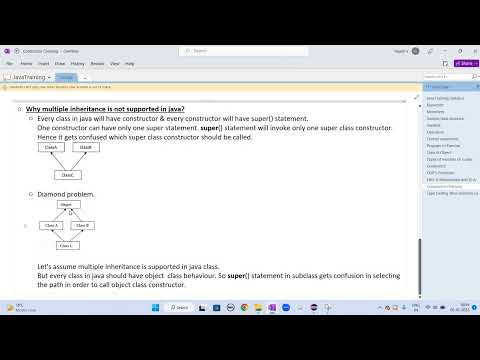 Java Training OOPS - Inheritance (Part 4) Multiple Inheritance Not Supported