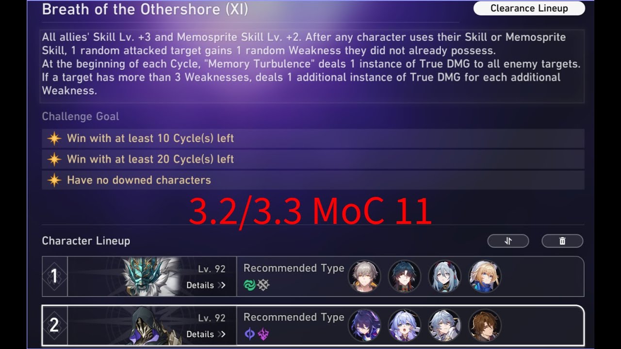 HSR 3.2 MoC 11 - No Limited Eidolons Blade x Seele Hypercarry