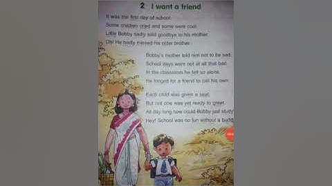Moral Values,  Class-1,  Lesson-2, I Want A Friend, Video-1