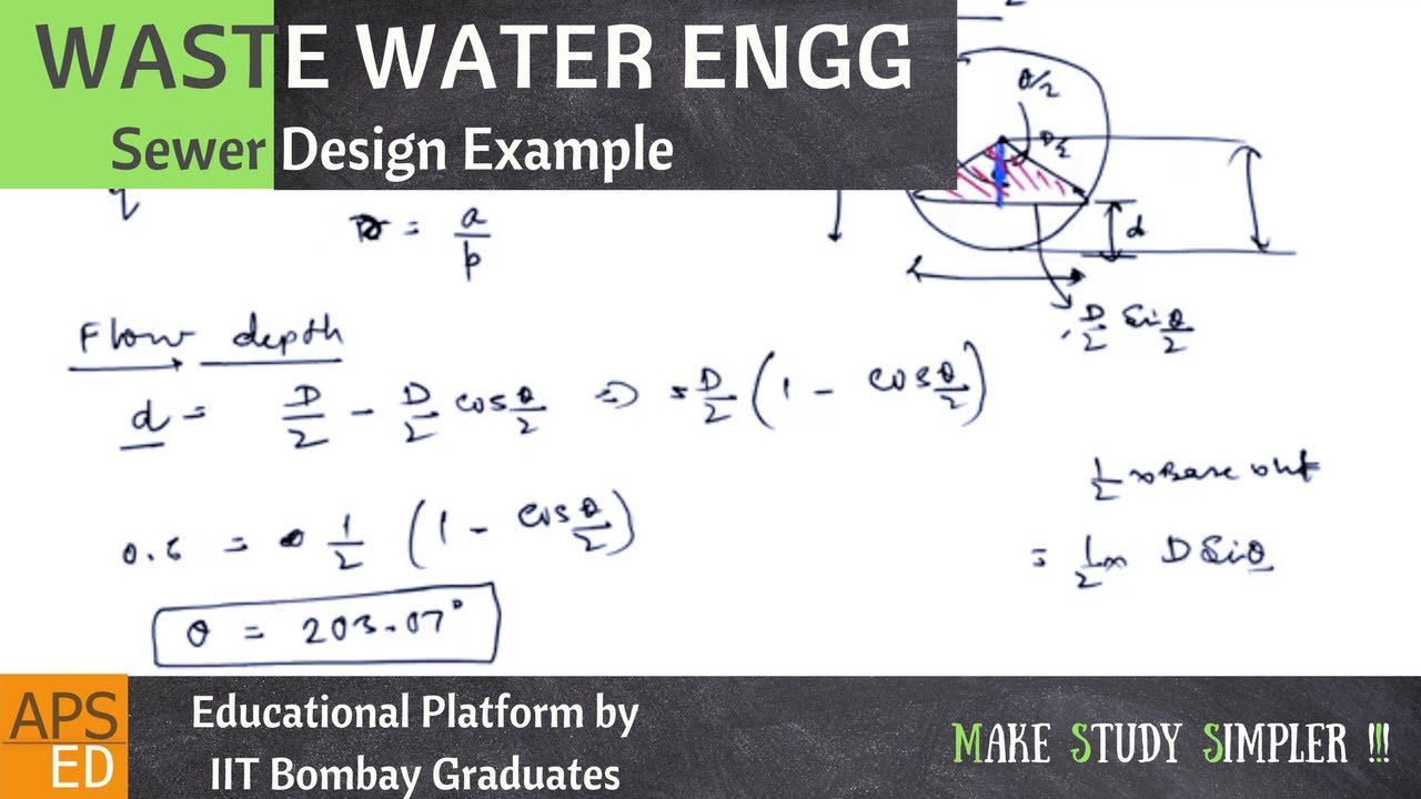 sewer design example waste water engineering youtube