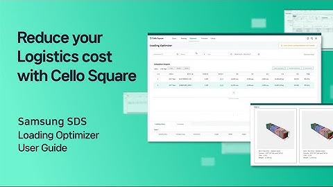Samsung SDS Cello Square Loading Optimizer user manual