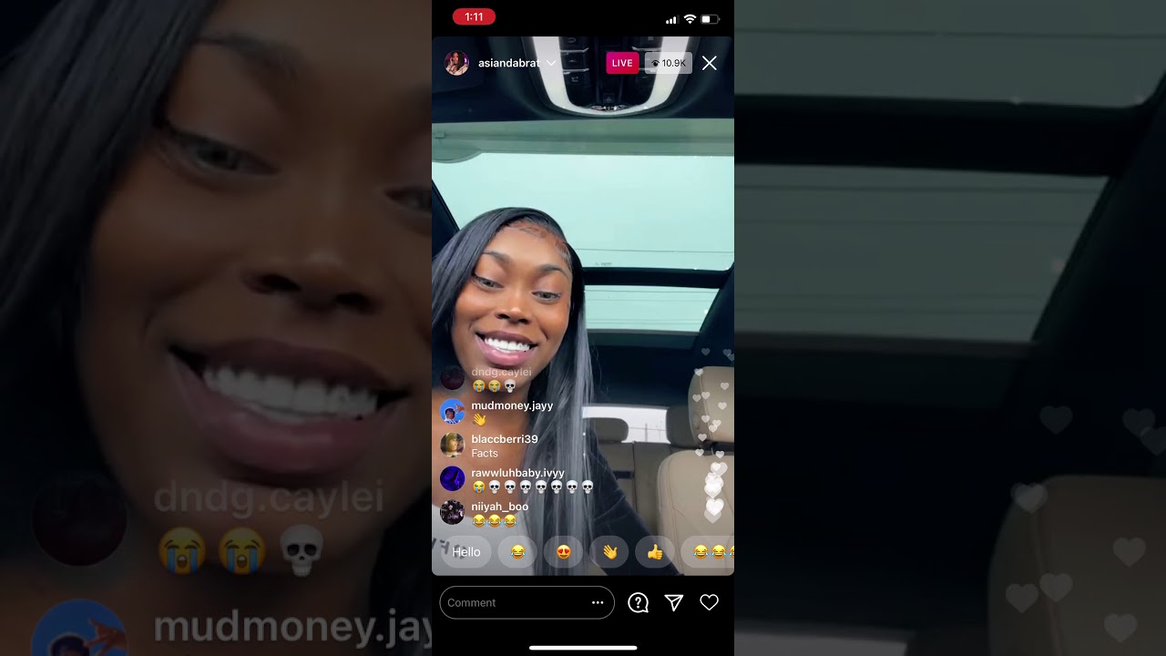 Asian doll gets someone to pump gas for her 1/27/21 IG live