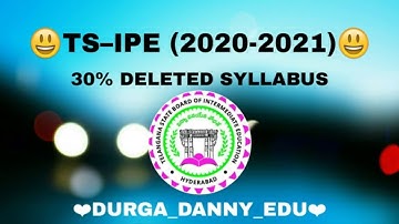 #TS-IPE DELETED SYLLABUS (2020-21) 2ND YR BY TS_BIE
