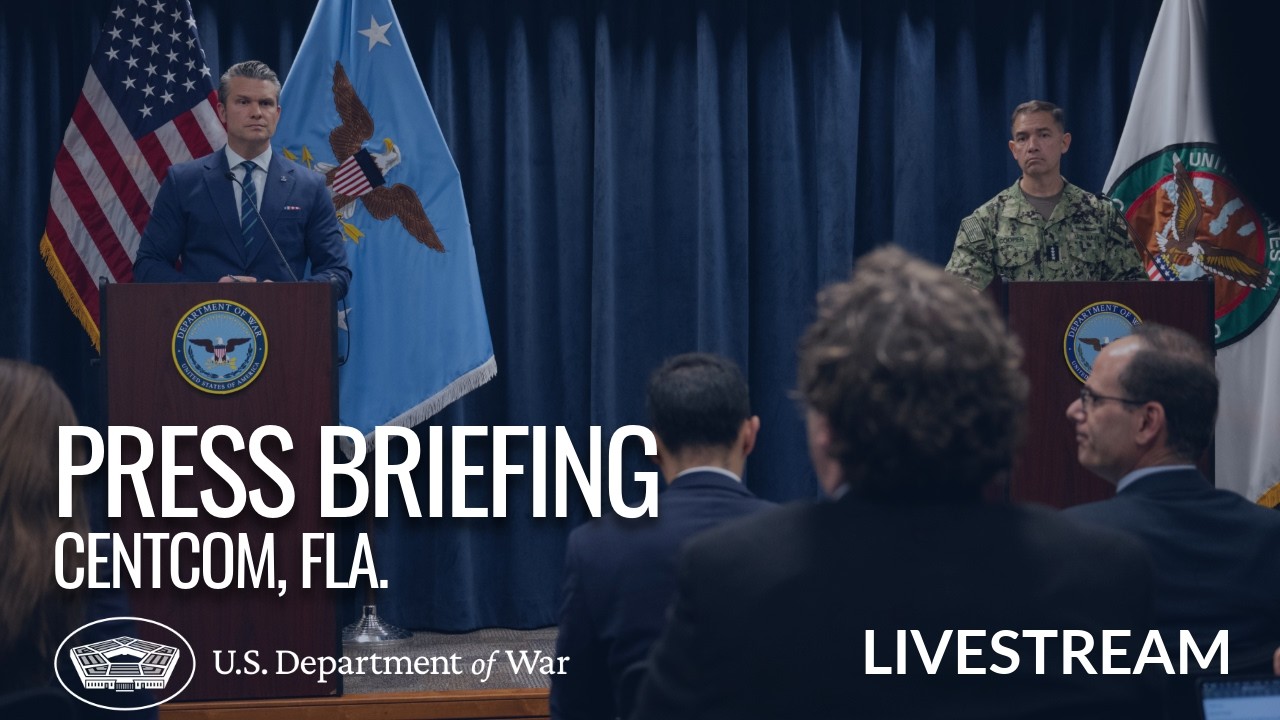 LIVE: Sec War and CENTCOM Commander Conduct a Press Conference at U.S. Central Command