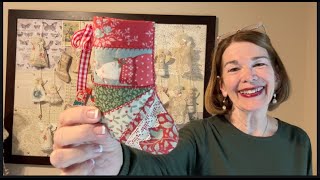 Patchwork Polar Bear Stocking Christmas Ornament @rickrackruby3500